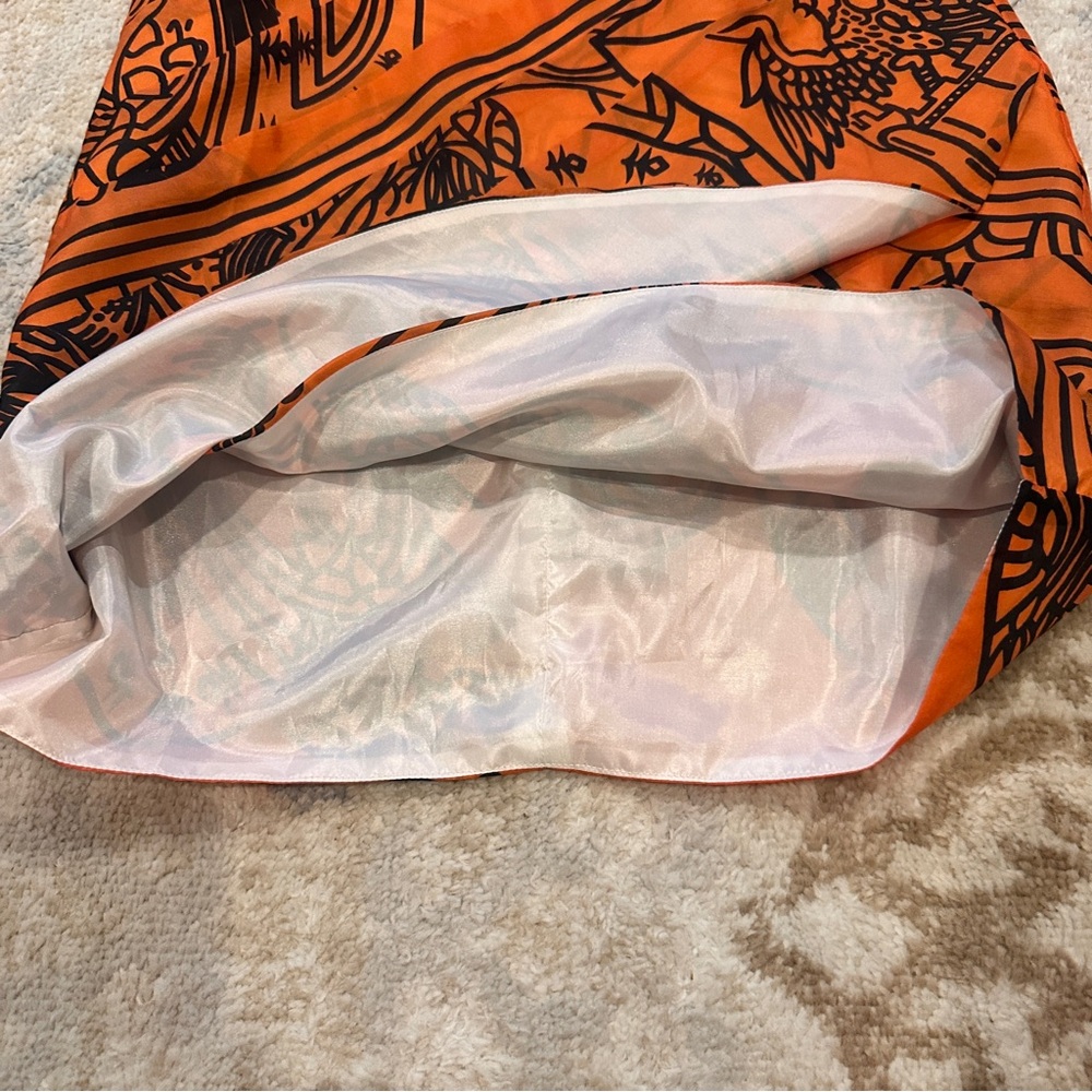 Aryn K.100% Silk Dress For Anthropologie Burnt‎ Orange and Black Sz Small - Picture 11 of 16